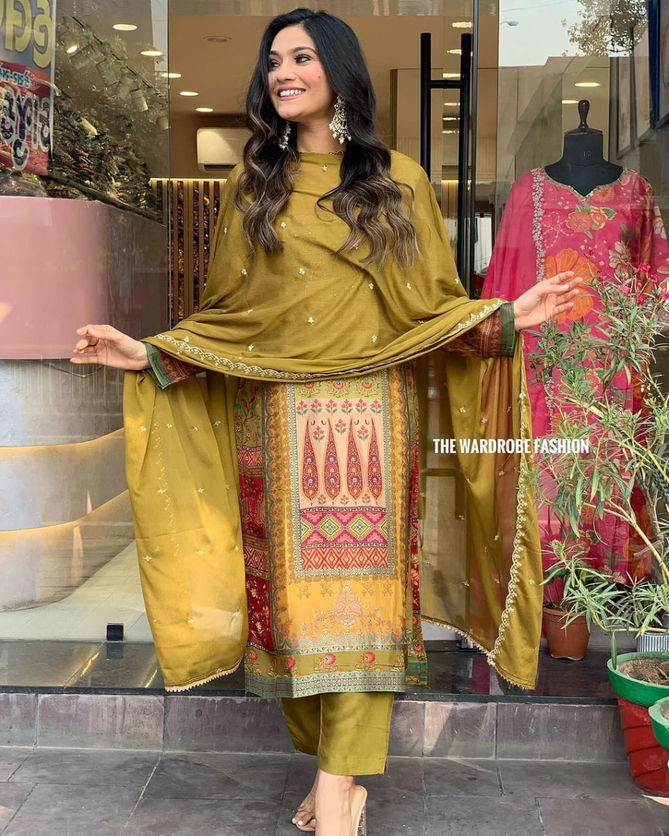 Kalaai Silk Handwork Printed Kurti With Bottom Dupatta Wholesale Market In Surat
